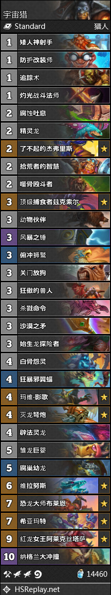 《炉石传说》猎人外域的灰烬卡组构筑1