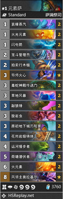 《炉石传说》元素萨卡组搭配推荐1