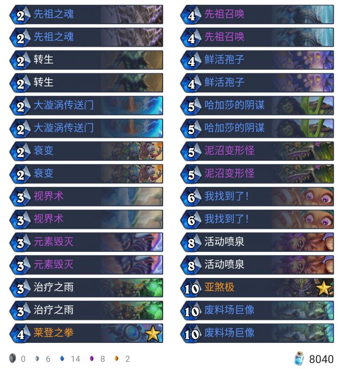 《炉石传说》外域的灰烬大哥萨卡组构筑1