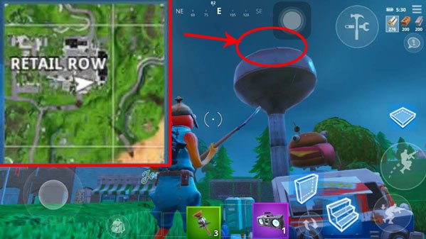 《堡垒之夜》在水塔顶上跳舞任务攻略2