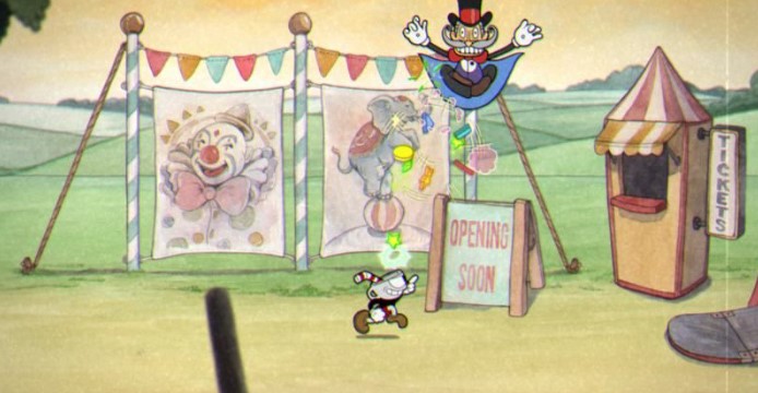 茶杯头怎么通关游乐场区域1