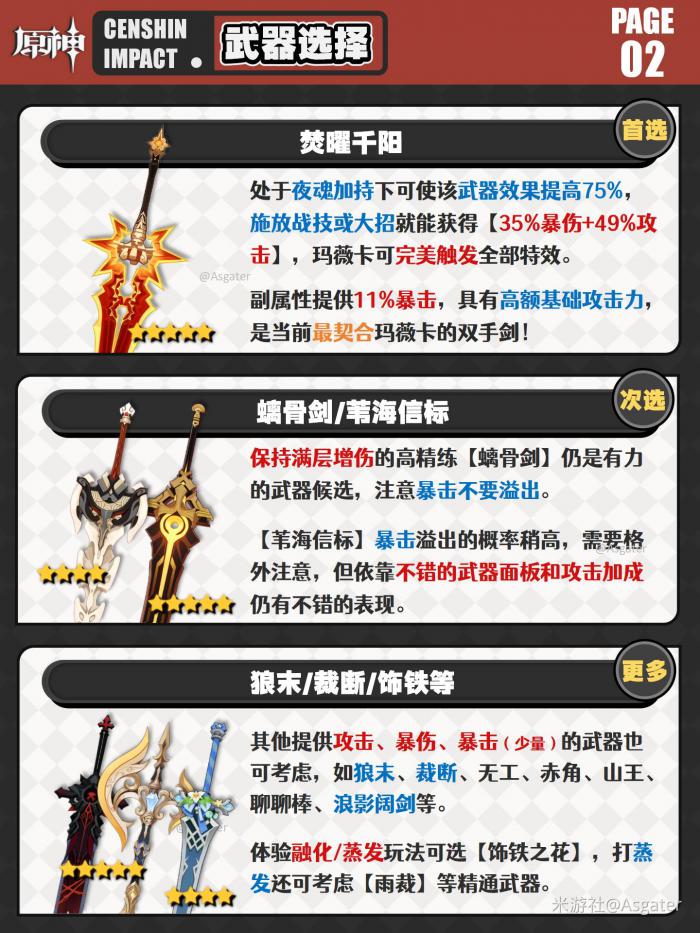 原神玛薇卡武器_原神玛薇卡四星武器有哪些