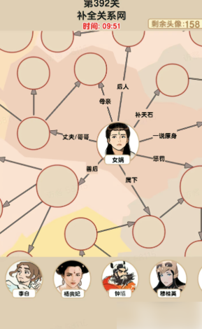 爆梗找茬王女娲关系网怎么过关1