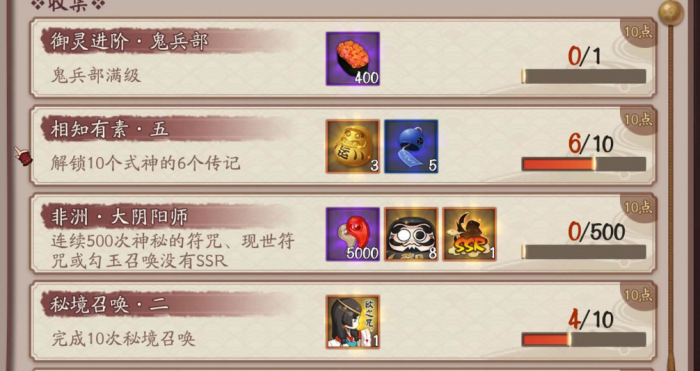 阴阳师核心每日任务有什么1