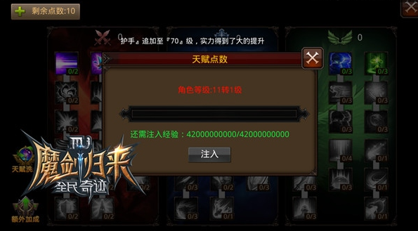 全民奇迹天赋树都有什么2