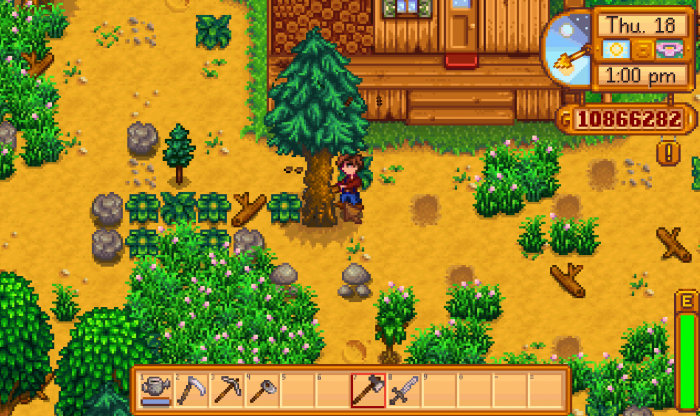 星露谷物语怎么快速砍树1