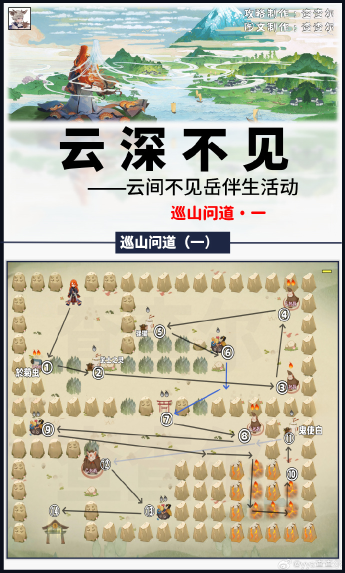 阴阳师巡山问道通关路线图分享2