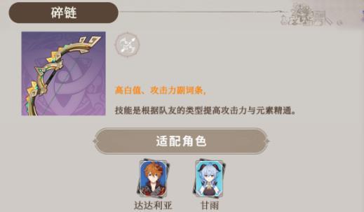 原神碎链适配角色推荐2