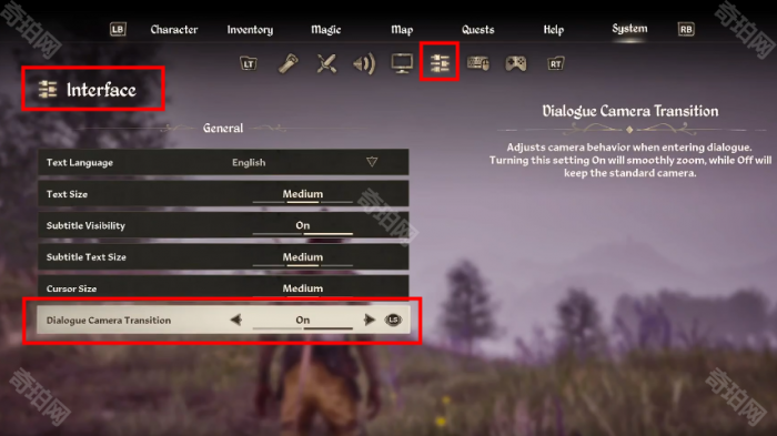 《上古卷轴4重制版》对话镜头放大功能关闭位置介绍3