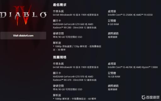 暗黑破坏神4什么配置能玩?1