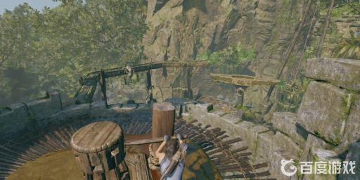 古墓丽影怎么把桥和重物拴在一起?4