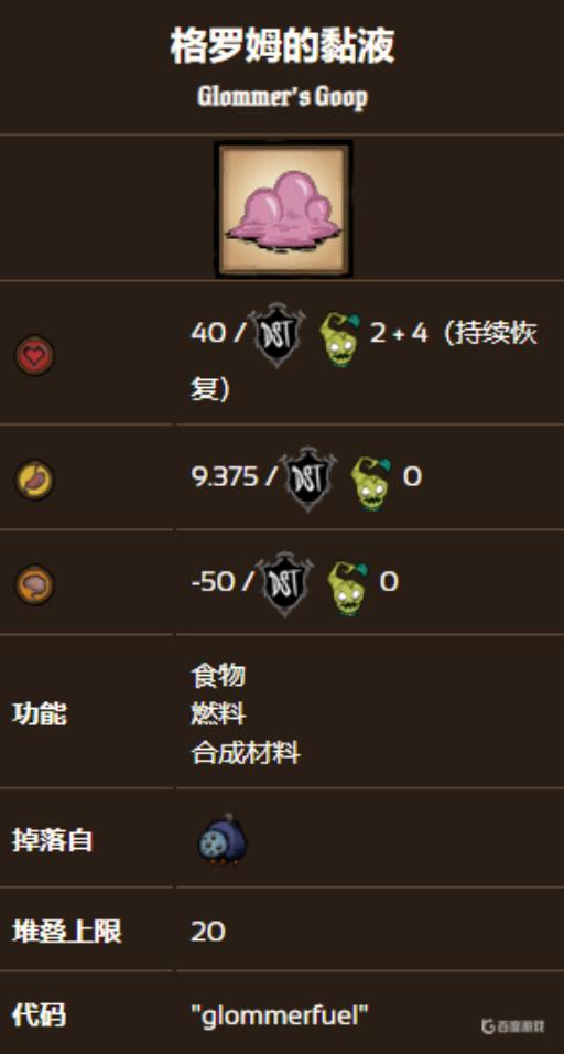 饥荒格罗姆的粘液有什么用?2