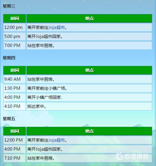 星露谷物语乔迪行程都有哪些?14