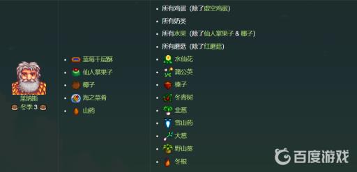 星露谷物语各人物喜欢的东西是什么?26