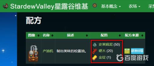 星露谷物语产油机要放什么?2