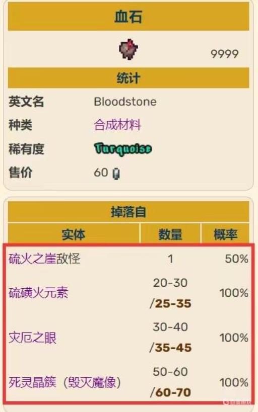 泰拉瑞亚血石哪里刷?1