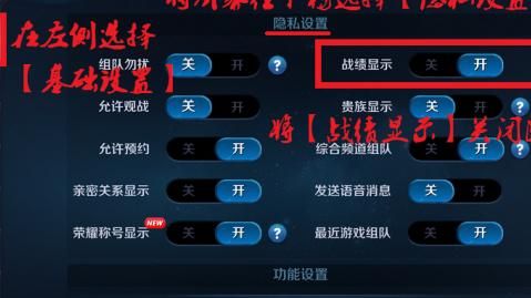 王者荣耀怎样隐藏个人战绩记录3