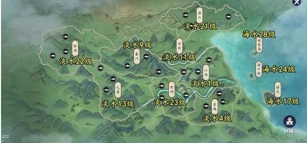 天涯明月刀手游钓鱼地点大全1