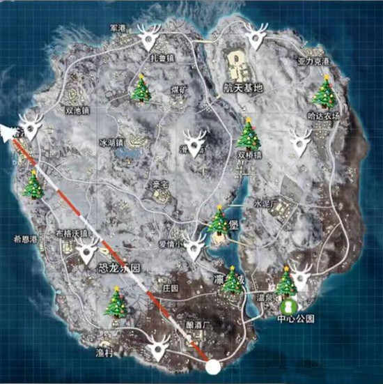 和平精英冰雪模式圣诞树在哪刷新2