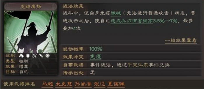 三国志战略版虎踞鹰扬用什么代替1