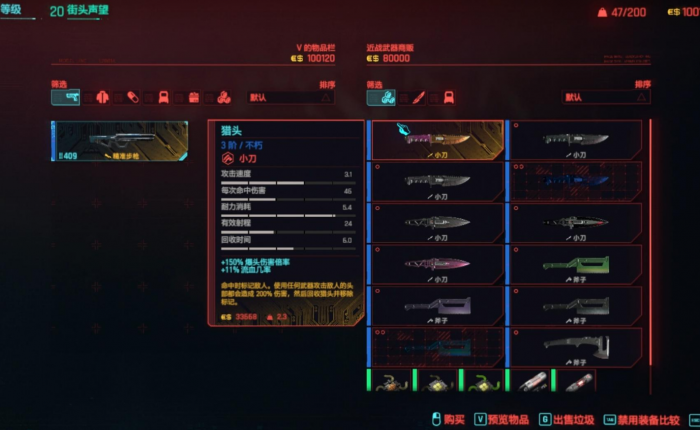 赛博朋克2077什么武器可以卖1