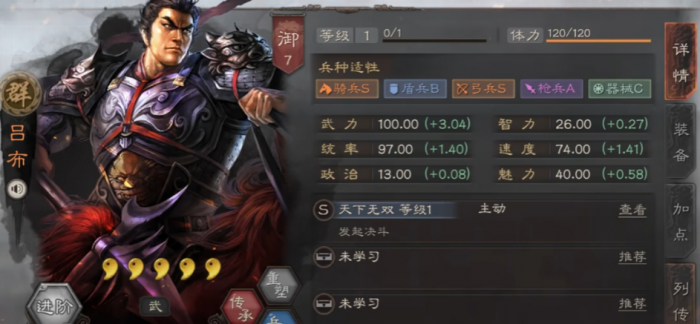 三国志战略版吕布主什么1