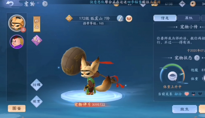 新笑傲江湖无相125配哪个宠物3