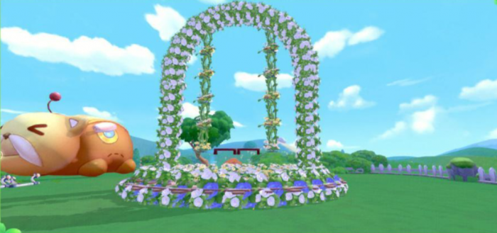 摩尔庄园秋千怎么放进亭子1