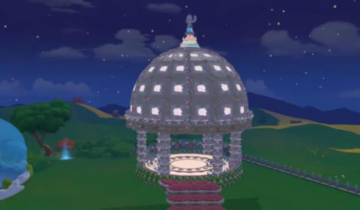 摩尔庄园秋千怎么放进亭子3