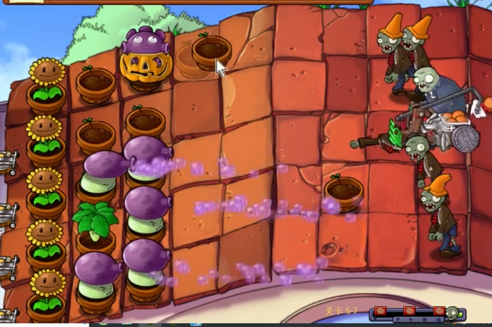 植物大战僵尸95版57怎么过2