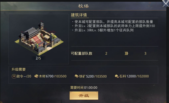 率土之滨怎么把校场升到风级2