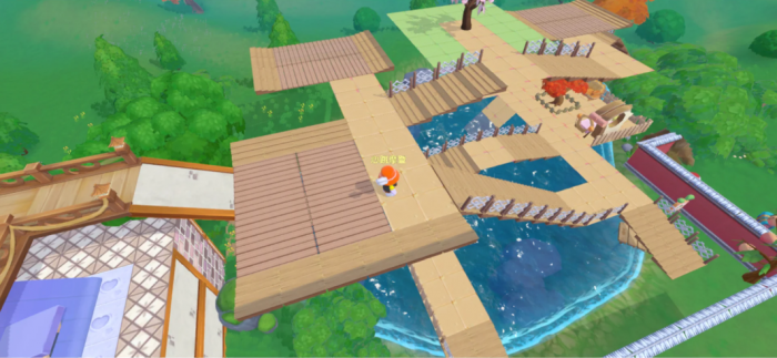 摩尔庄园建筑怎么放水上1