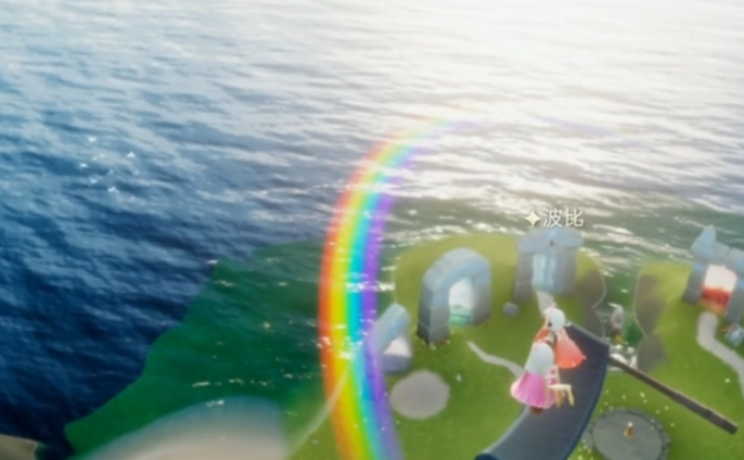 光遇怎么在樱花树下放彩虹2