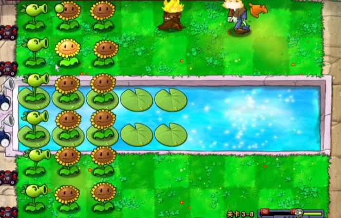 植物大战僵尸泳池关卡怎么打1