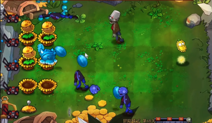 植物大战僵尸48关怎么过1