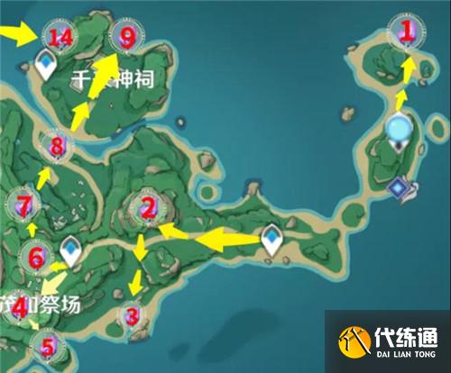 原神鹤观岛全雷神瞳位置 原神2.2雷神瞳图文收集路线 